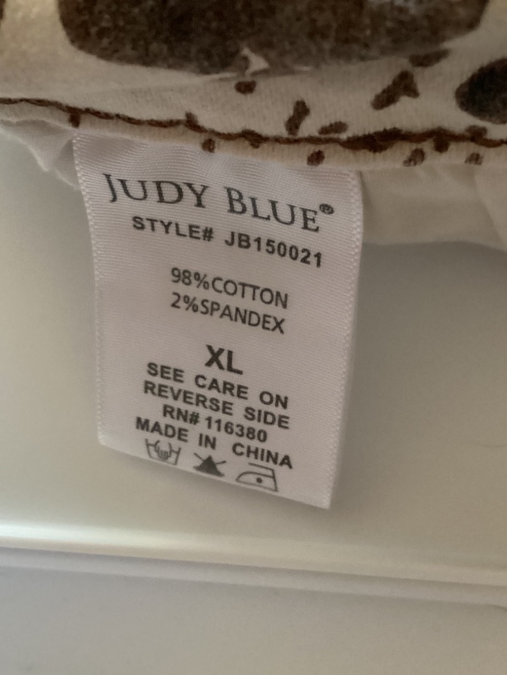Judy Blue Cow Print Jean Shorts - Brown & White - Picture 4 of 4